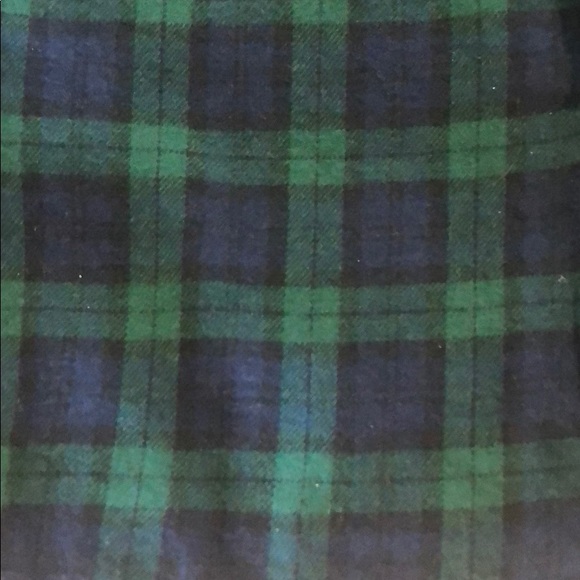 GREEN PLAID RUFFLE LONG SLEEVE TOP - Picture 2 of 4